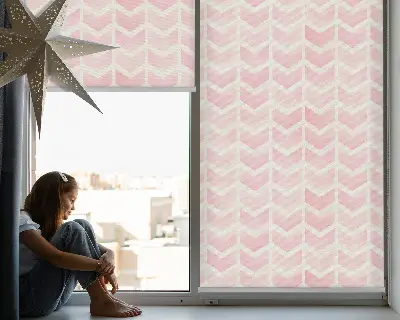 Estores de rolo interiores para janela ziguezagues rosa