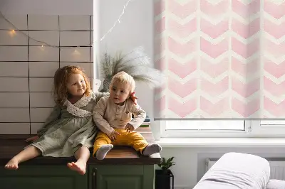 Estores de rolo interiores para janela ziguezagues rosa