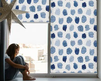Estores de rolo para janela manchas pintadas de azul