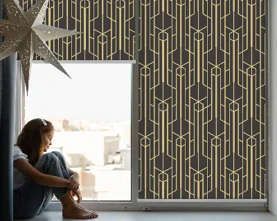 Estores de rolo interiores para janela Padrão amarelo