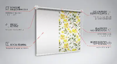 Estores de rolo para janela Flores amarelas