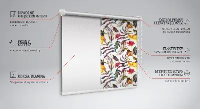 Estores de rolo para porta de varanda Flores coloridas