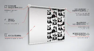 Estores de rolo interiores para janela cães desenhados