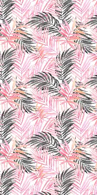 Estores de rolo em tecido Folhas rosa e pretas