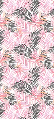 Estores de rolo em tecido Folhas rosa e pretas
