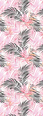 Estores de rolo em tecido Folhas rosa e pretas
