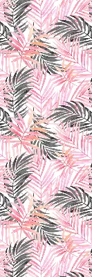 Estores de rolo em tecido Folhas rosa e pretas