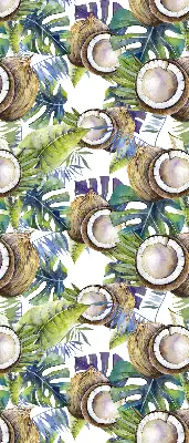 Estores de rolo interiores Cocos e suas folhas