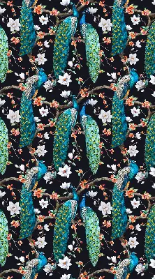 Estores de rolo para janela Pavão com flores