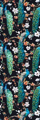 Estores de rolo para janela Pavão com flores