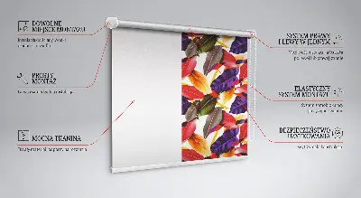 Estores de rolo para porta de varanda Folhas coloridas