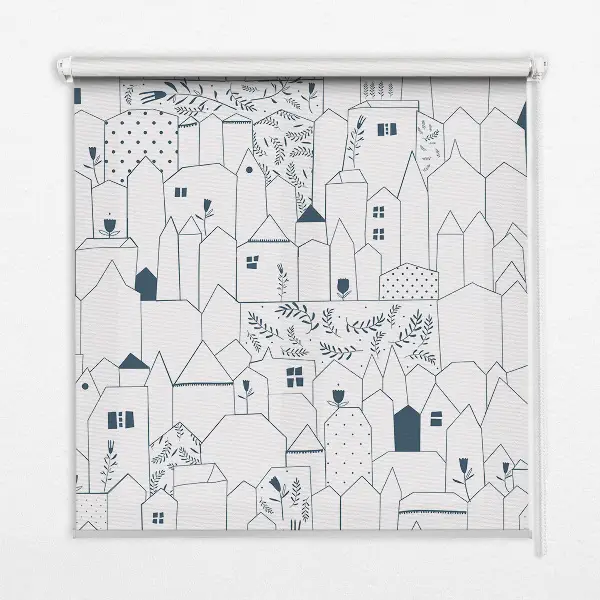 Estores de rolo interiores para janela Casas desenhadas