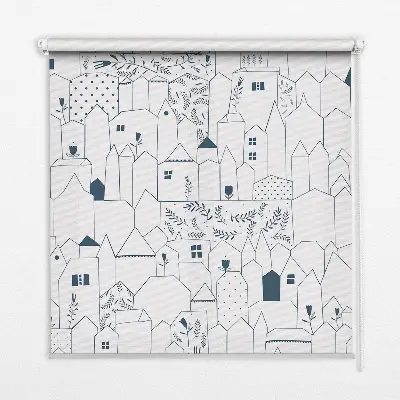 Estores de rolo interiores para janela Casas desenhadas