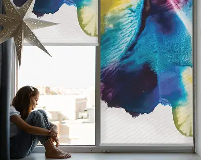 Estores de rolo interiores para janela Quadro pintado