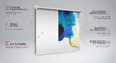 Estores de rolo interiores para janela Quadro pintado
