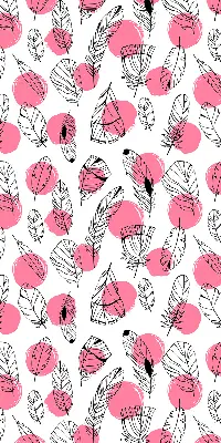 Estores de rolo para janela Penas e bolinhas rosa