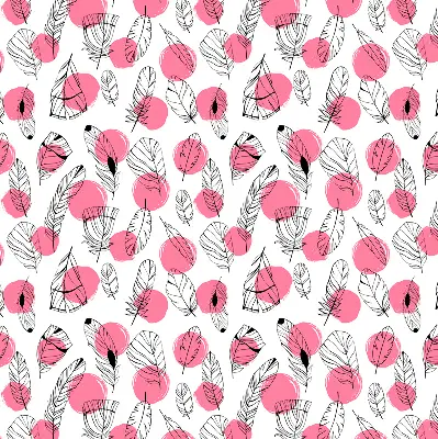Estores de rolo para janela Penas e bolinhas rosa