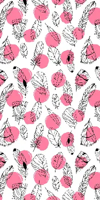 Estores de rolo para janela Penas e bolinhas rosa