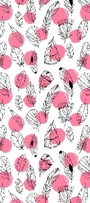 Estores de rolo para janela Penas e bolinhas rosa