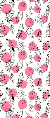 Estores de rolo para janela Penas e bolinhas rosa