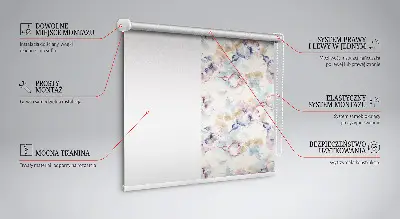 Estores de rolo interiores para janela Flores coloridas pintadas