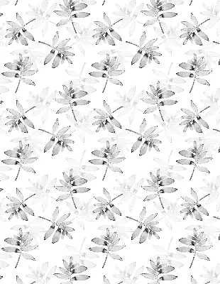 Estores de rolo em tecido Folhas esboçadas em tons de cinza