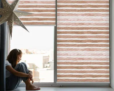 Estores de rolo interiores para janela Listras pintadas de marrom