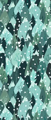 Estores de rolo em tecido Floresta e neve caindo