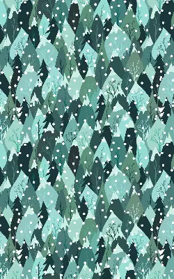 Estores de rolo em tecido Floresta e neve caindo