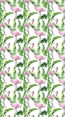 Estores de rolo para porta de varanda Flamingos junto às folhas