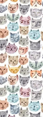 Estores de rolo interiores para janela rostos de gato coloridos