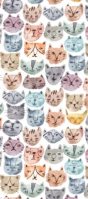 Estores de rolo interiores para janela rostos de gato coloridos