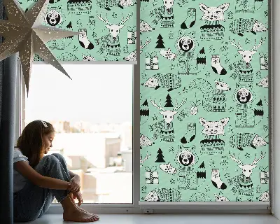 Estores de rolo em tecido Animais de inverno