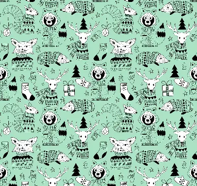 Estores de rolo em tecido Animais de inverno