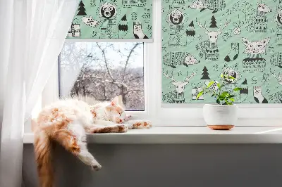 Estores de rolo em tecido Animais de inverno