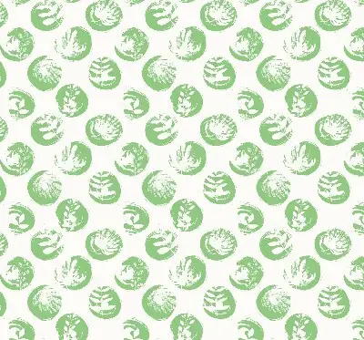 Estores de rolo para janela Plantas refletidas em círculos verdes