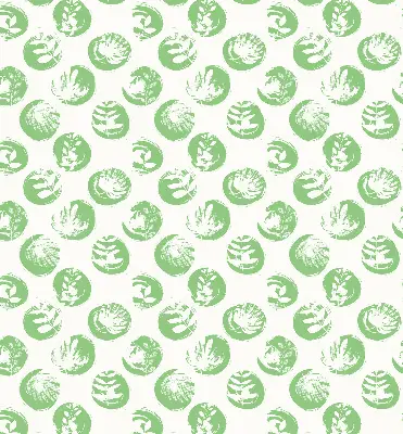 Estores de rolo para janela Plantas refletidas em círculos verdes