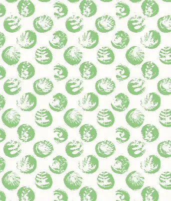 Estores de rolo para janela Plantas refletidas em círculos verdes