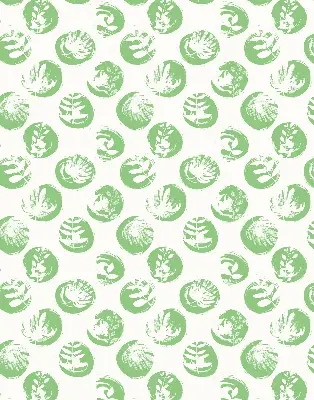 Estores de rolo para janela Plantas refletidas em círculos verdes