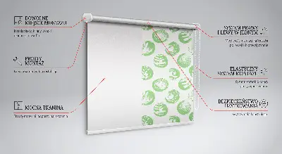Estores de rolo para janela Plantas refletidas em círculos verdes