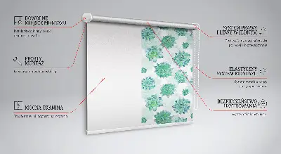 Estores de rolo interiores para janela Flores verdes