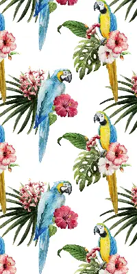 Estores de rolo em tecido Papagaio em flores
