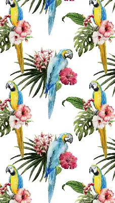 Estores de rolo em tecido Papagaio em flores