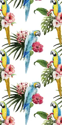 Estores de rolo em tecido Papagaio em flores