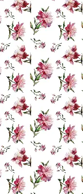 Estores de rolo para porta de varanda Flor rosa