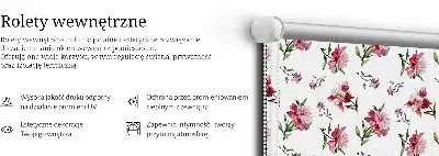 Estores de rolo para porta de varanda Flor rosa
