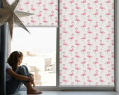 Estores de rolo interiores para janela Flamingos