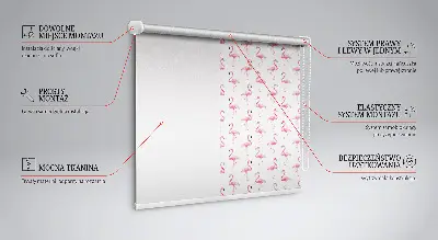 Estores de rolo interiores para janela Flamingos