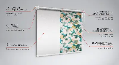 Estores de rolo interiores para janela Pássaros e manchas coloridas