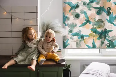 Estores de rolo interiores para janela Pássaros e manchas coloridas